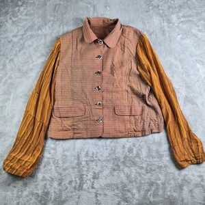 Vintage Nadya Reversible Jacket 2 Metallic Bali Handmade Artisan Artsy Boho